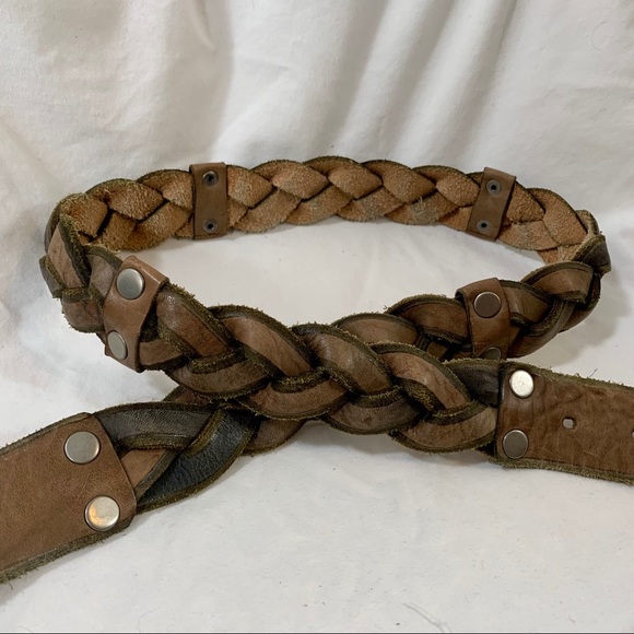 Fossil Braided Leather Belt - Size Medium - Picture 3 of 9